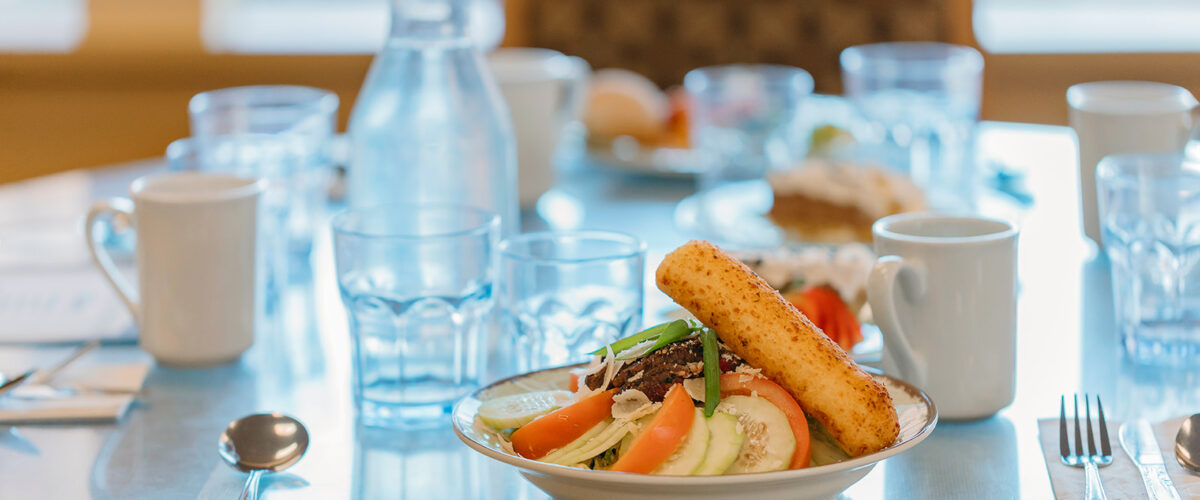 a plate of food on a table