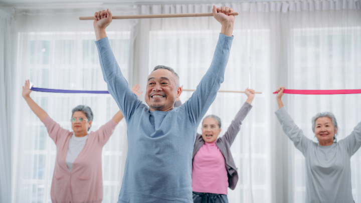 Seniors doing exercise