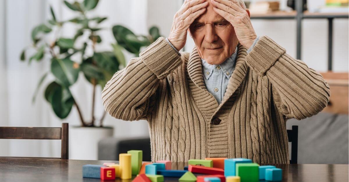 senior in an alzheimer´s care facility