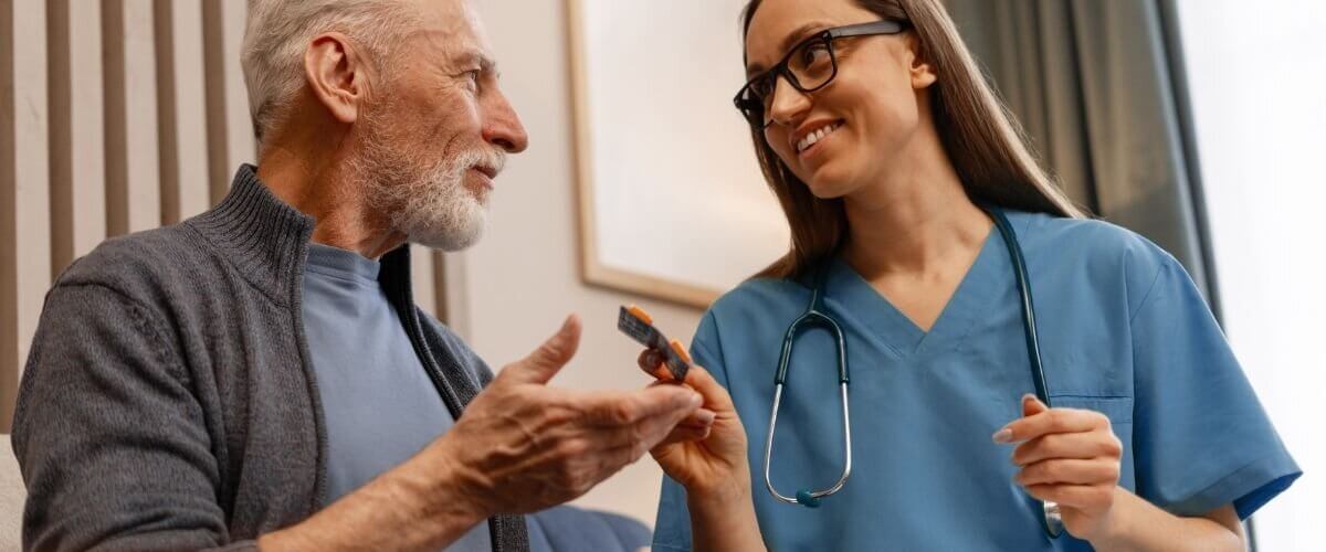 Senior in an alzheimer´s care facility